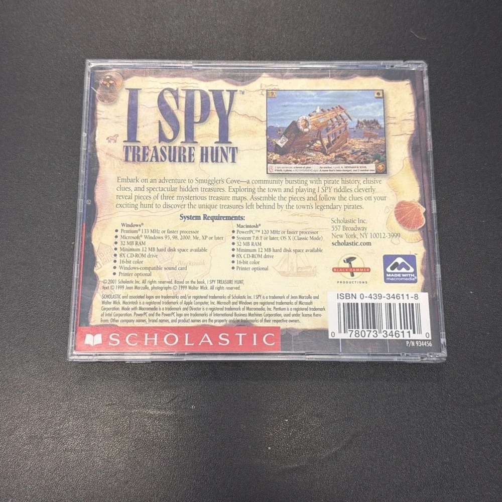 I Spy Treasure Hunt PC CD ROM 2001 Scholastic Complete in Case Ages 6-10